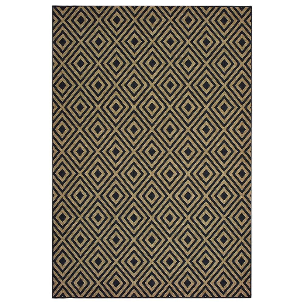 Oriental Weavers Marina 2335K 2"5" x 4"5" Black and Tan Area Rug, , large