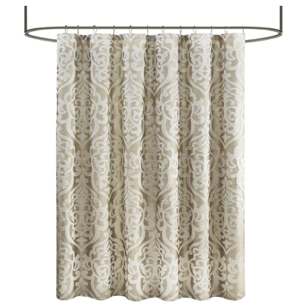Hampton Park Odette 72" x 72" Shower Curtain in Tan and Ivory NFM