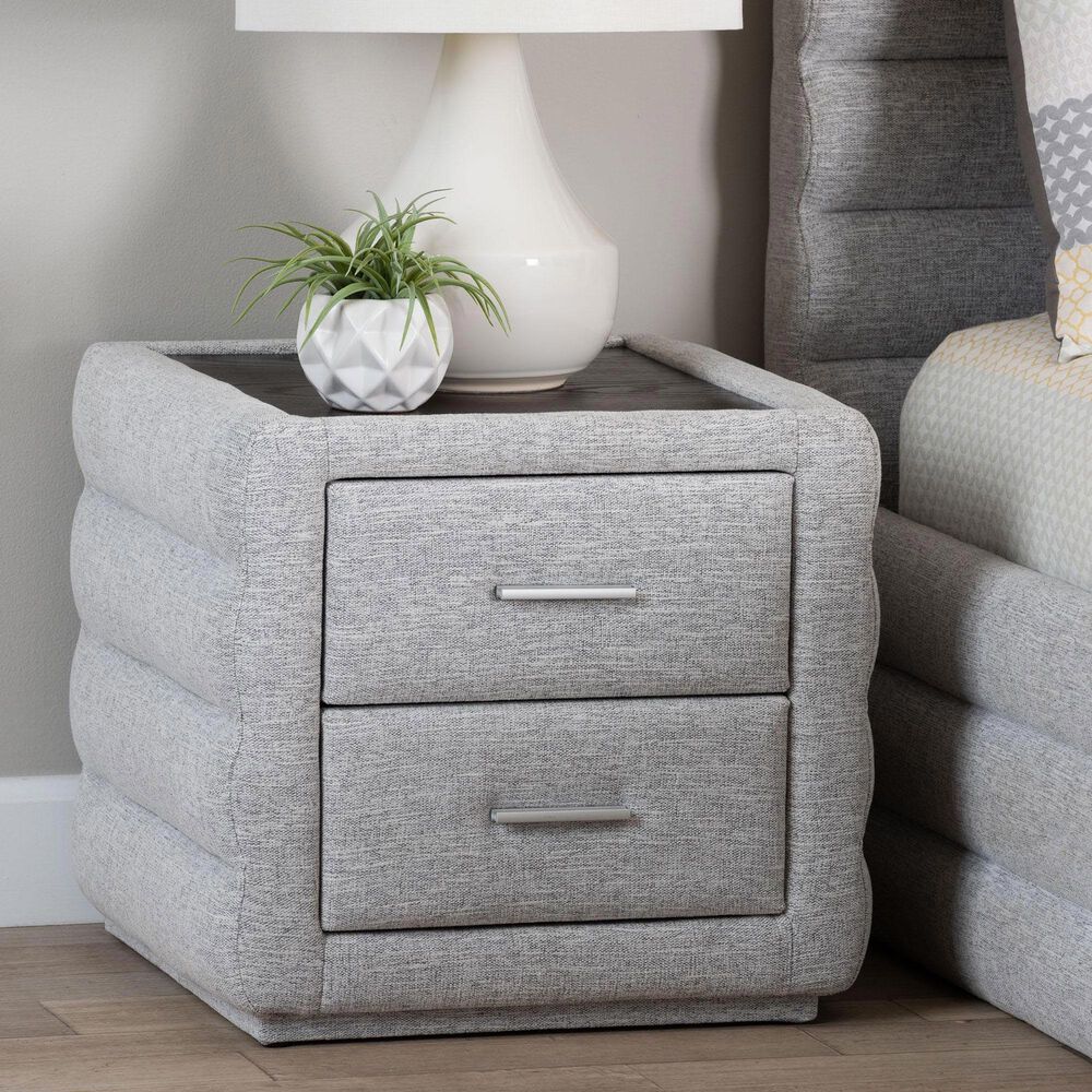 Baxton Studio Cadmus 2-Drawer Nightstand in Light Grey, , large