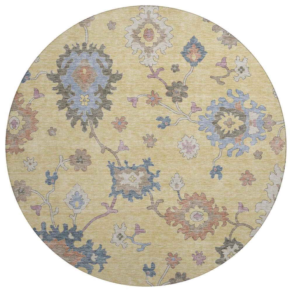 Dalyn Rug Company Hatay 8" Round Gold Area Rug, , large