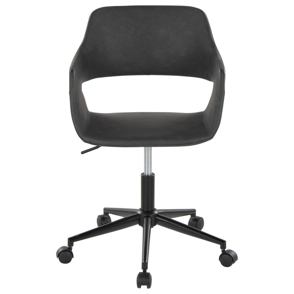 Lumisource Margarite Task Chair with Grey Faux Leather Cushion in Black, , large