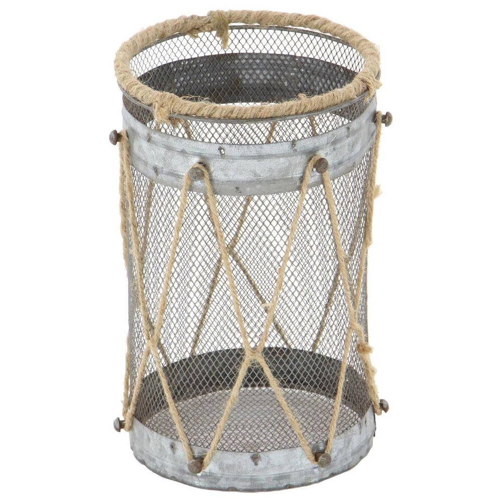 Maple and Jade Decorative Indoor/Outdoor Candle Lantern in Galvanized Silver and Brown &#40;Set of 3&#41;, , large