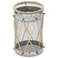 Maple and Jade Decorative Indoor/Outdoor Candle Lantern in Galvanized Silver and Brown (Set of 3), , large