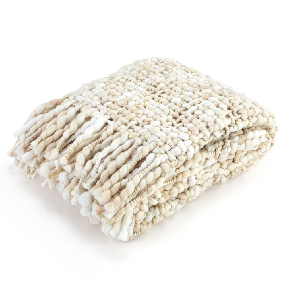 Demdaco Woven Throw Blanket in White and Ivory NFM