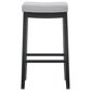 Linon Home Decor Claridge Bar Stool with Light Grey Cushion in Black, , large
