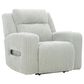 Ashley Forest Lake Power Recliner with Adjustable Headrest in Alloy Velvet, , large