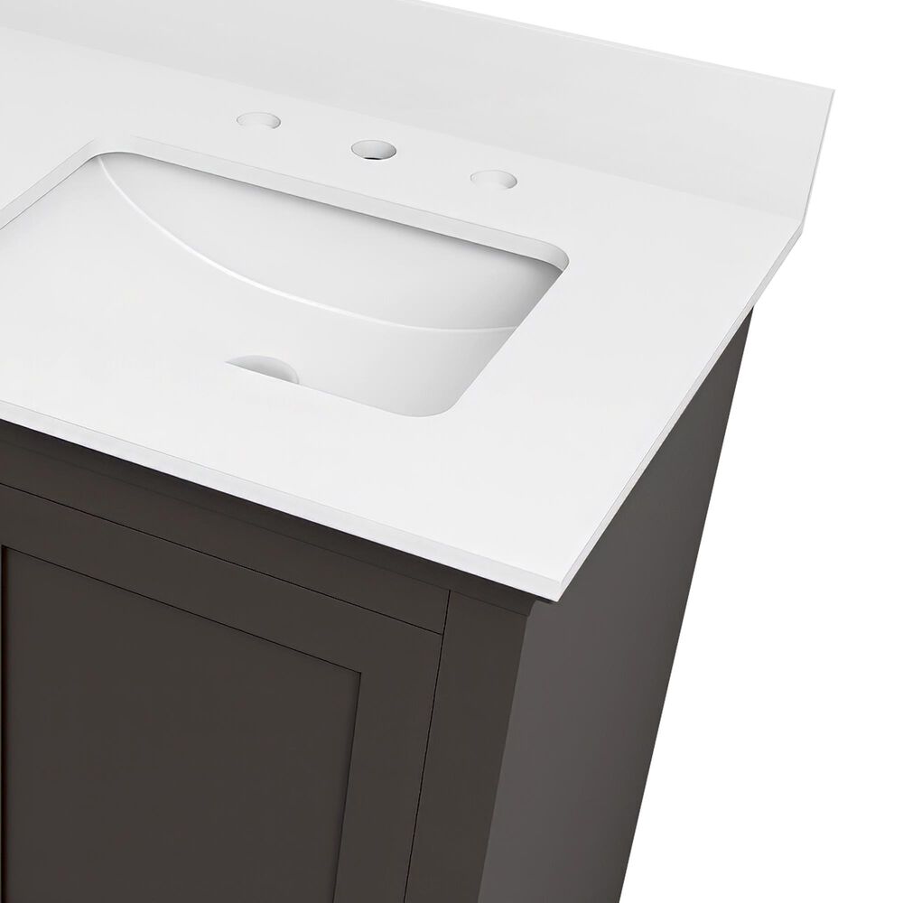 Lexora Home Dukes 48&quot; Double Bathroom Vanity in Espresso with 2 cm White Quartz Top and Rectangular Sinks, , large