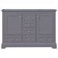Lexora Home Dukes 48" Double Bathroom Vanity in Dark Grey with 2 cm White Carrara Marble Top and Rectangular Sinks, , large
