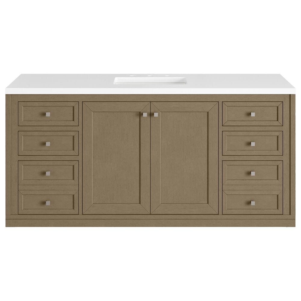 James Martin Vanities Chicago 60" Double Bathroom Vanity Cabinet in Walnut Whisper, , large