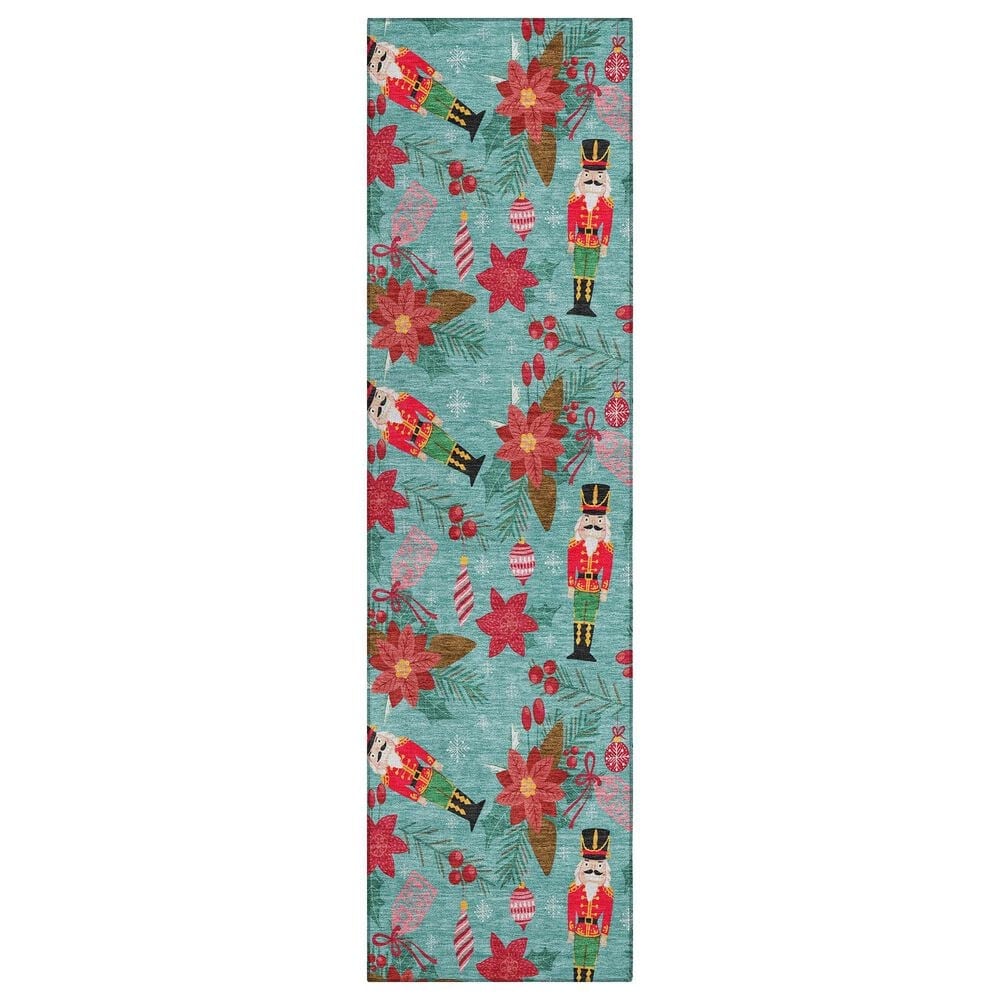 Dalyn Rug Company Wonderland WN30 2"3" x 7"6" Teal Indoor/Outdoor Runner, , large