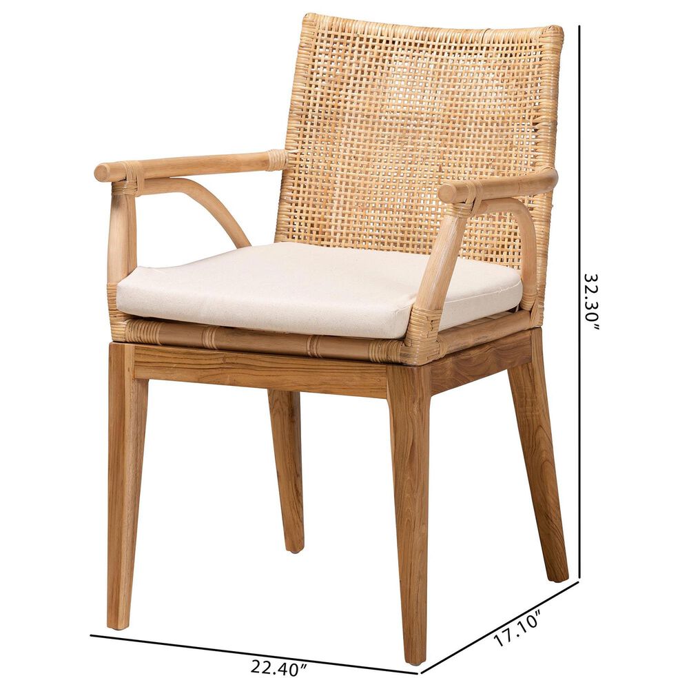 Baxton Studio Storsel Arm Chair in Natural Brown, , large