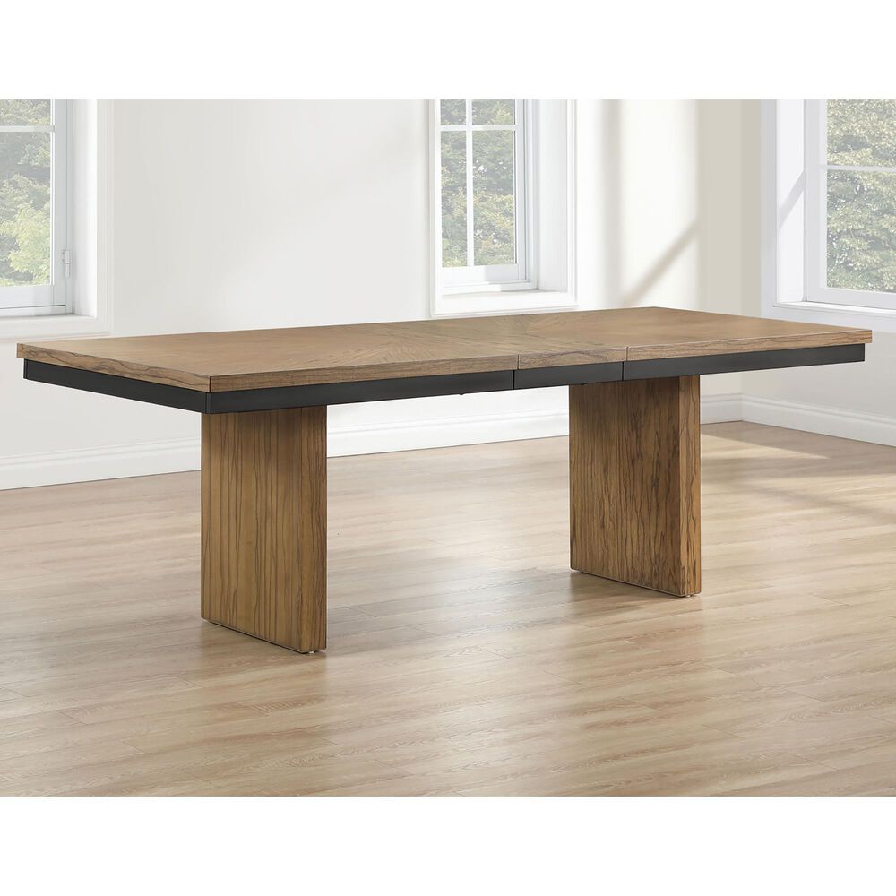 Steve Silver Roatan Dining Table in Natural with Self Storing 16&quot; Table Leaf, , large