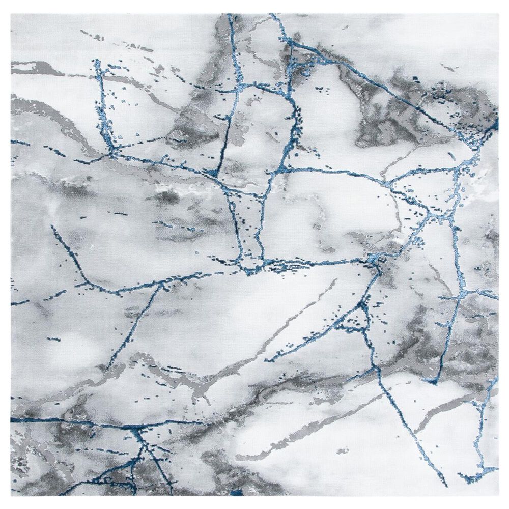 Safavieh Craft 5"3" Square Ivory Grey and Blue Area Rug, , large