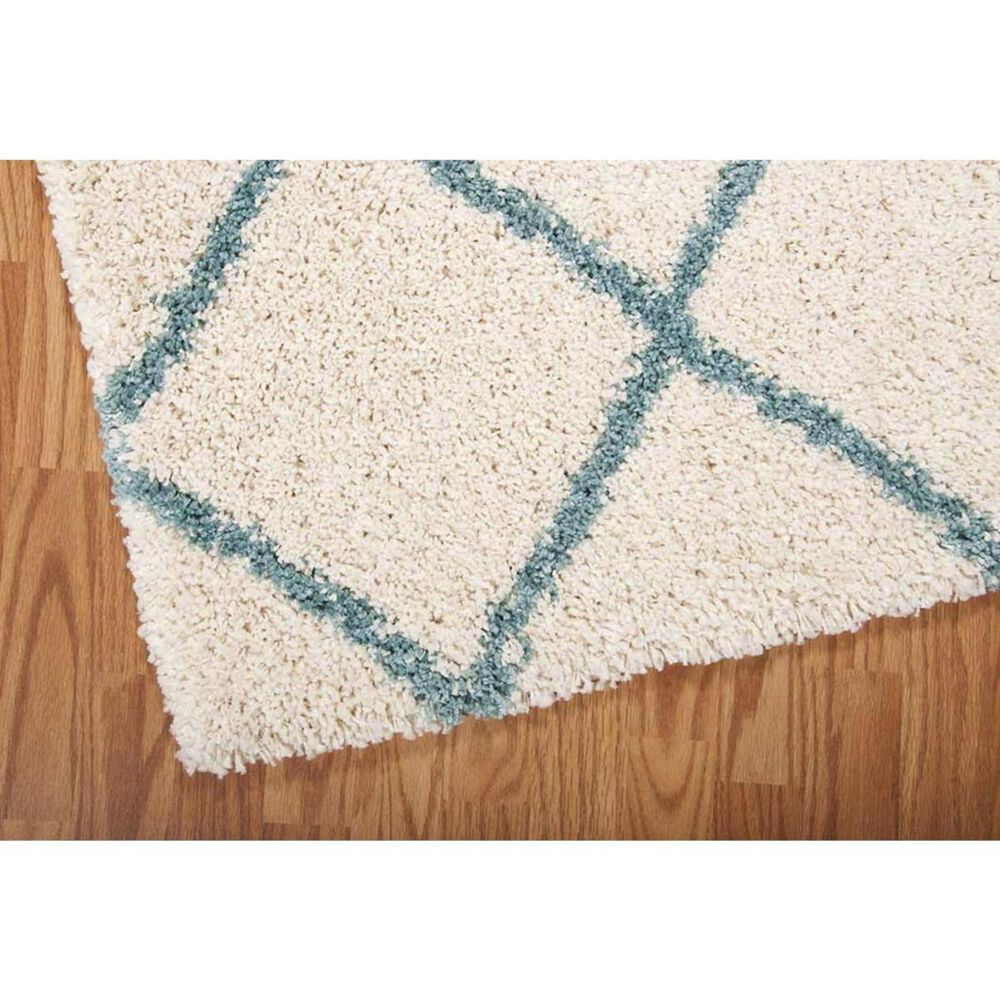 Nourison Brisbane BRI08 5&#39; x 7&#39; Ivory and Aqua Area Rug, , large