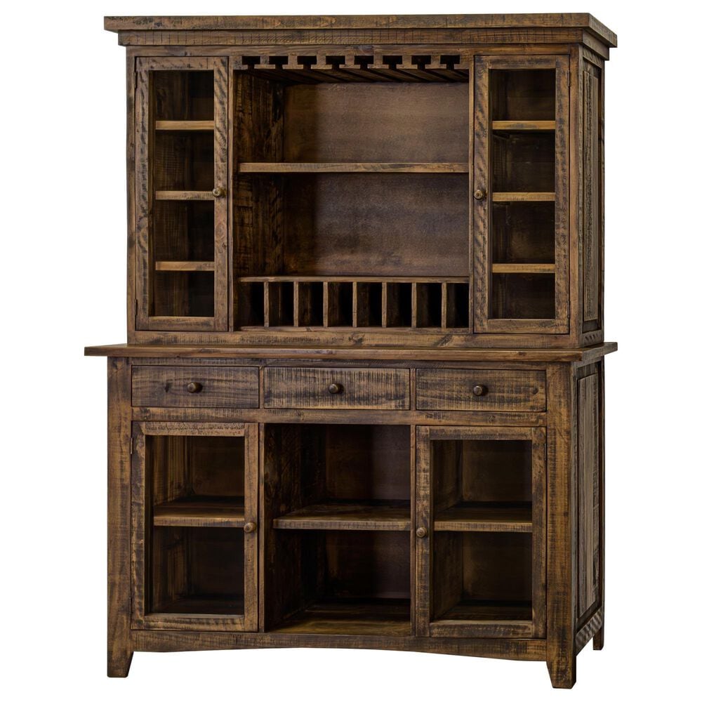 Rustic Root Premier Bar and Hutch in  Saddle Brown, , large