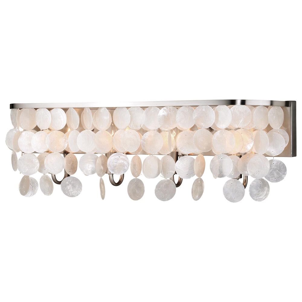 Vaxcel Elsa 4-Light Capiz Shell Bathroom Vanity in Satin Nickel, , large