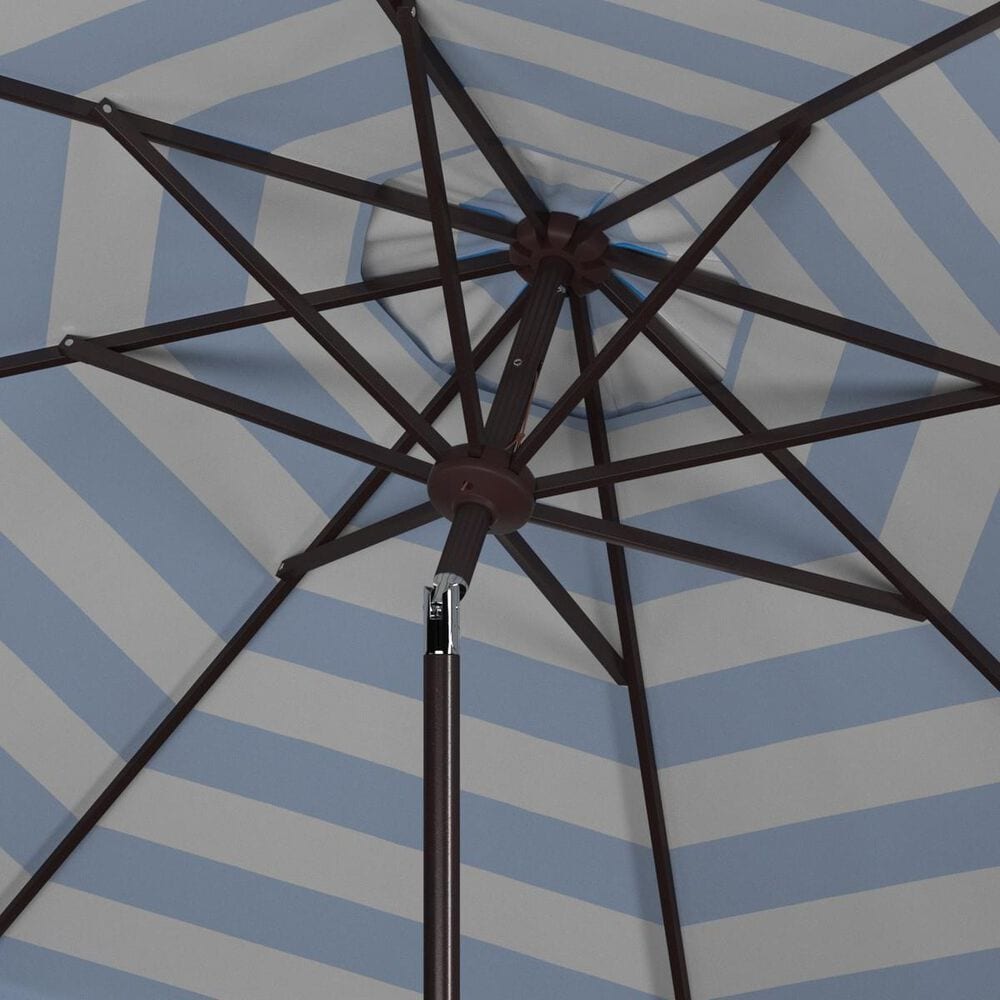 Safavieh Maui Single Scallop Striped 9Ft Crank Pacific Push Button Tilt Umbrella, , large