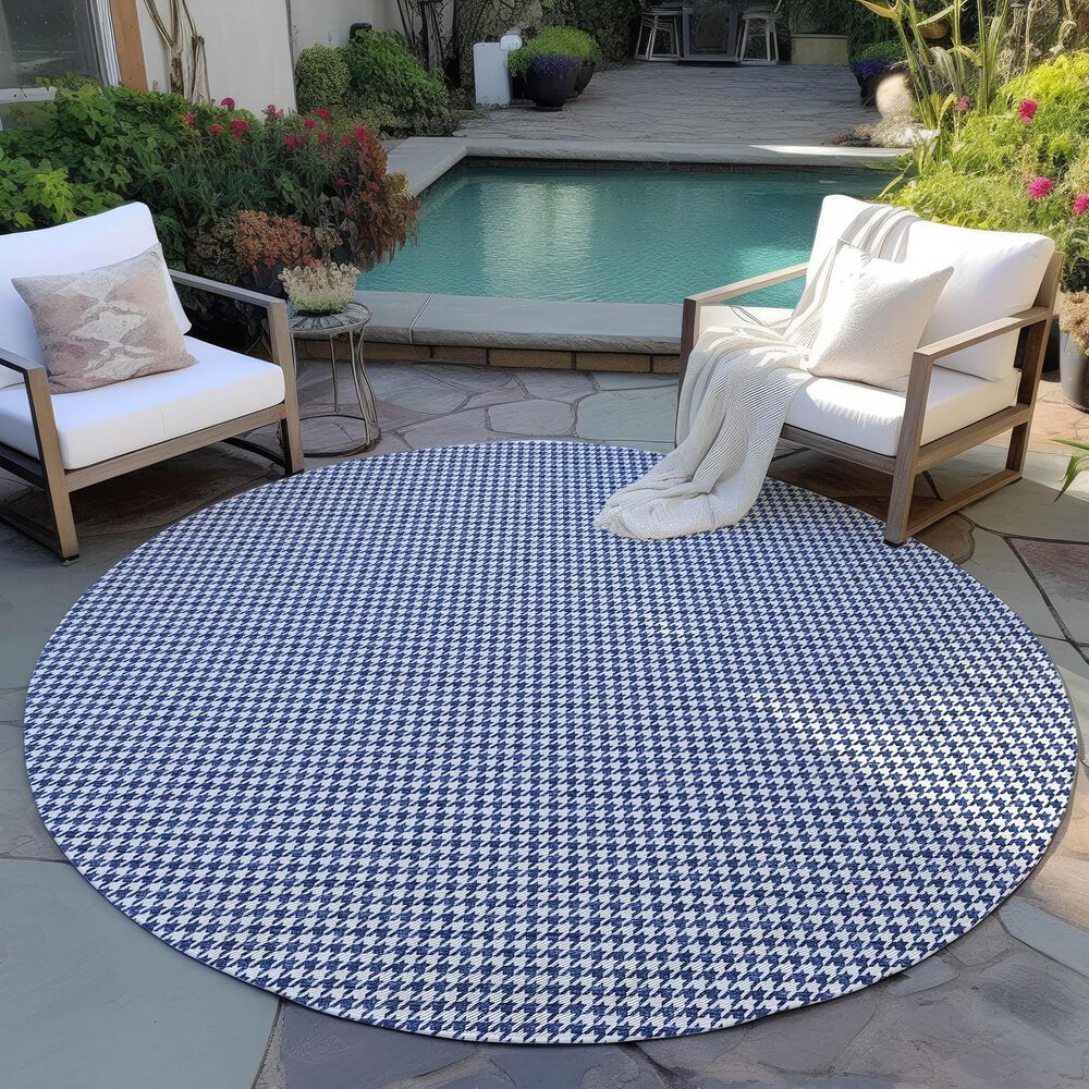 Dalyn Rug Company Hinton 10&#39; Round Navy Indoor/Outdoor Area Rug, , large