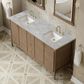 James Martin Kinnsden 72" Double Bathroom Vanity in Weathered Oak with 3 cm Victorian Silver Silestone Top and Rectangular Sinks, , large