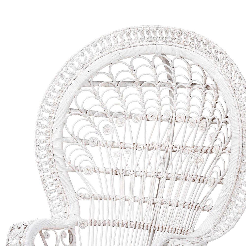 Baxton Studio Kallima Peacock Chair in White, , large