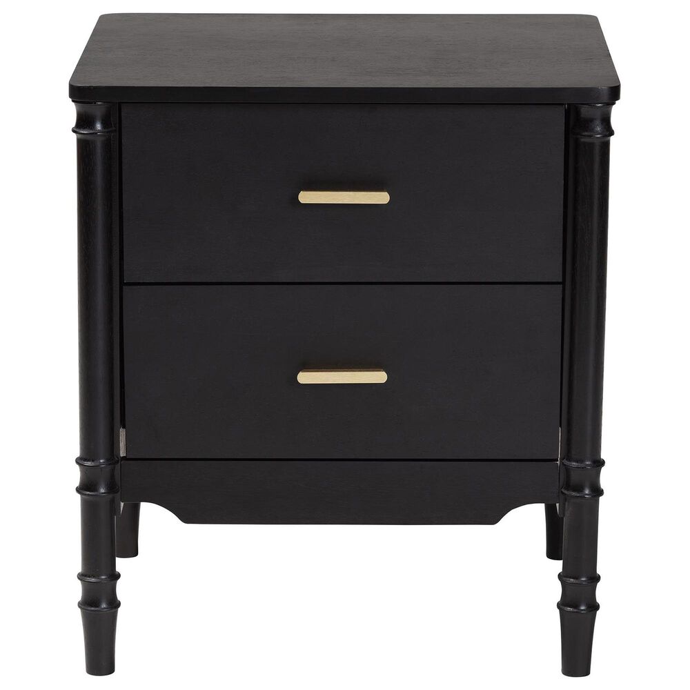 Baxton Studio Marisela 2-Drawer Nightstand in Black, , large