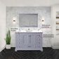 Lexora Home Dukes 48" Single Bathroom Vanity in Dark Grey with 2 cm White Quartz Top and Rectangular Sink, , large