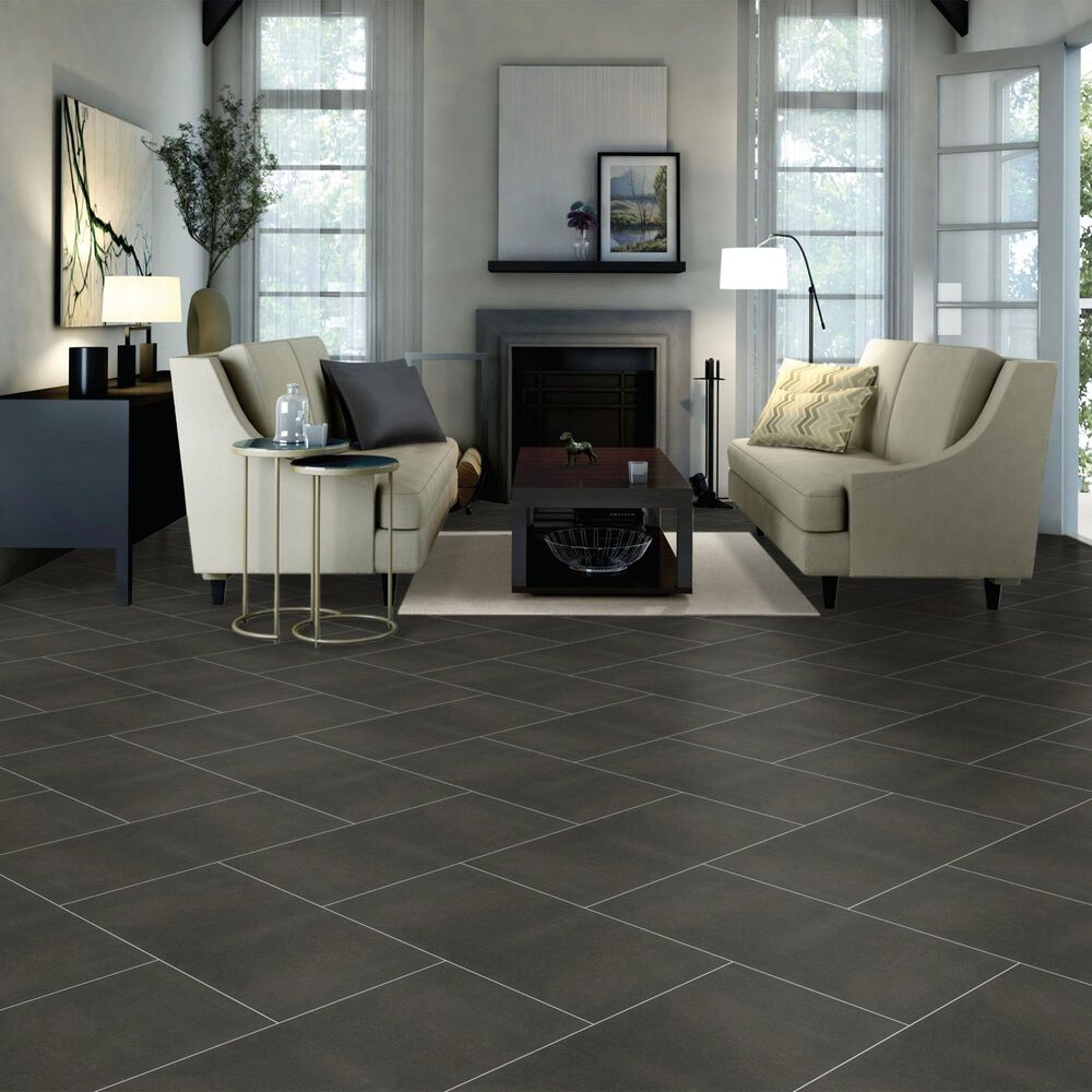 Dal-Tile Ironcraft Sable Black 12&quot; x 24&quot; Porcelain Tile, , large