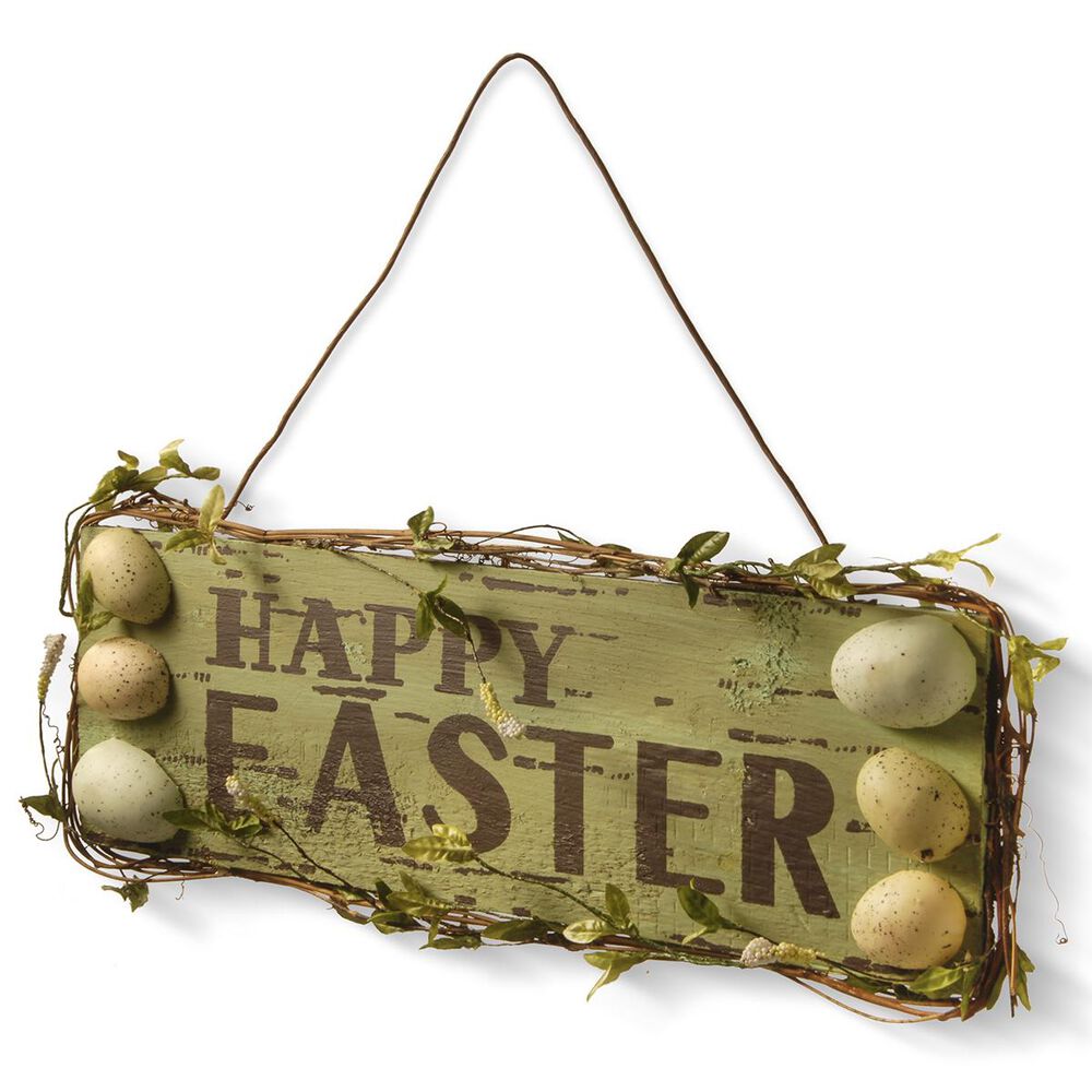 National Tree 21" Door Hanger "Happy Easter", , large