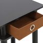 HOMLUX Tall End Table with Bin in Espresso and Black (Set of 2), , large