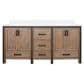 Lexora Home Ziva 72" Double Bathroom Vanity in Rustic Barnwood with 2 cm White Cultured Marble Top and Rectangular Sinks, , large