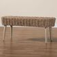 Baxton Studio Raisa Bench in Grey and Light Brown, , large