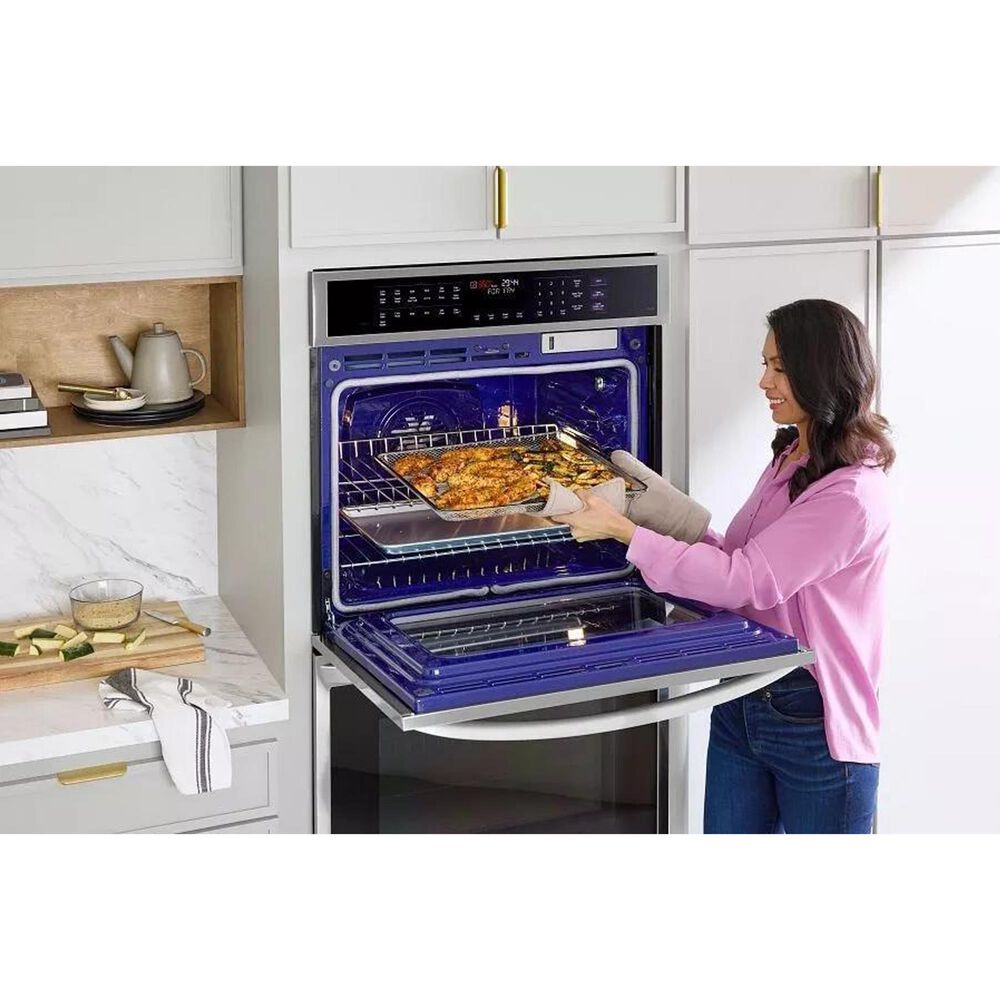 LG 2-Piece Kitchen Package with Print Proof Stainless Steel 9.4 Cu. Ft. Smart Double Wall Oven and Black 30" Electric Cooktop, , large