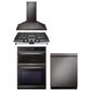 LG 4-Piece Kitchen Package with 30" Combination Wall Oven and 36" Gas Cooktop in Print Proof Black Stainless Steel, , large