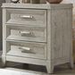 Belle Furnishings Belmar 3 Drawer Night Stand in Washed Taupe and Silver Champagne, , large