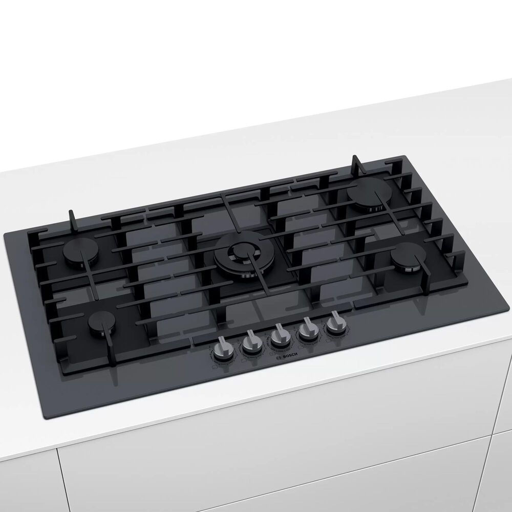 Bosch Benchmark 36" Tempered Glass Gas Cooktop in Dark Silver
