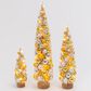 The Gerson Company 3-Piece Lighted Holiday Bottle Brush Trees Set in Gold, , large