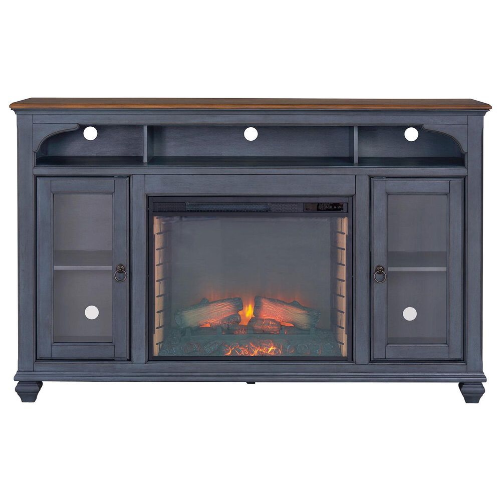 Legends Furniture Americana 66&quot; Fireplace TV Stand in Corduroy Blue, , large
