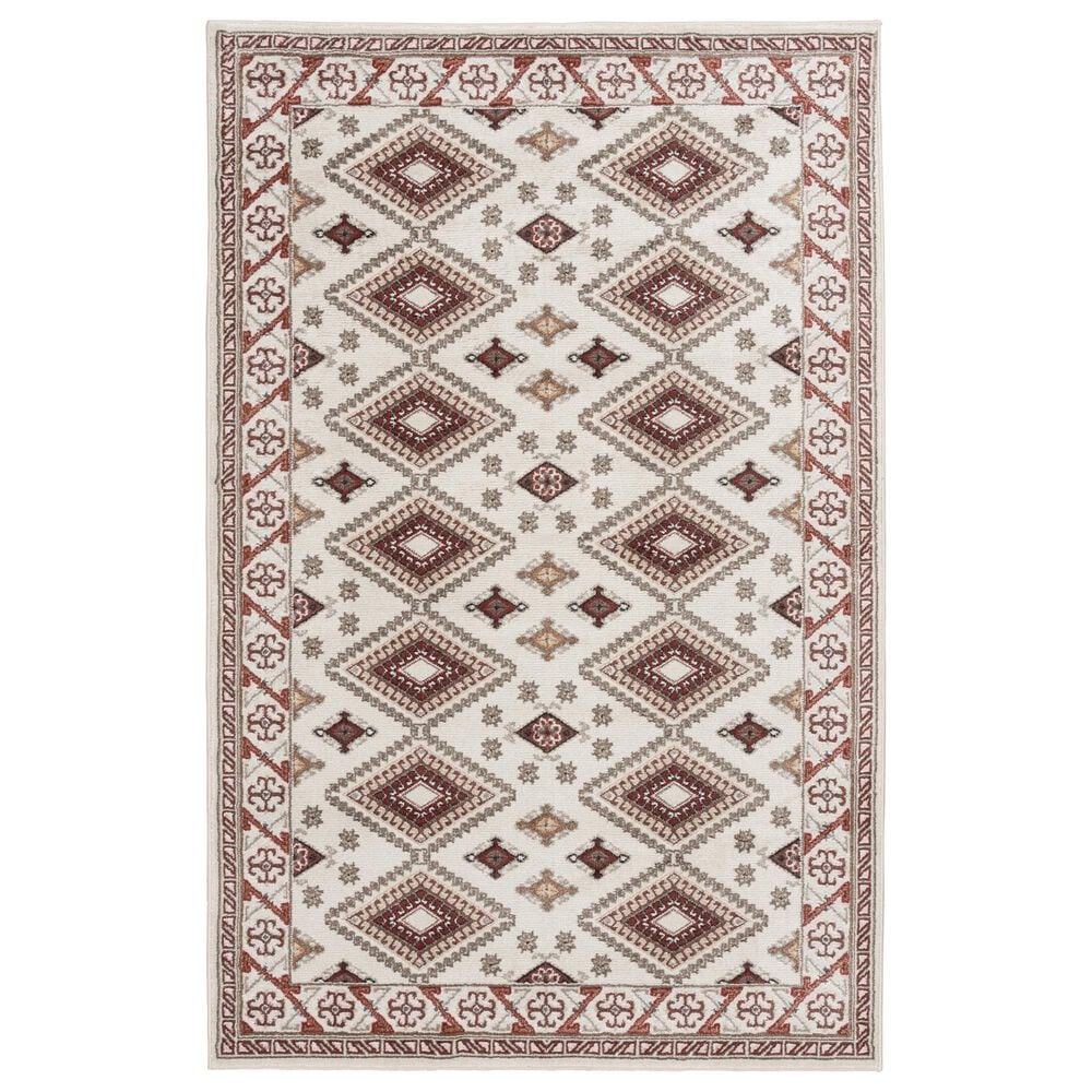 Central Oriental Heirloom Marina Cinnabar and Multicolor 7"10" x 9"10" Area Rug, , large