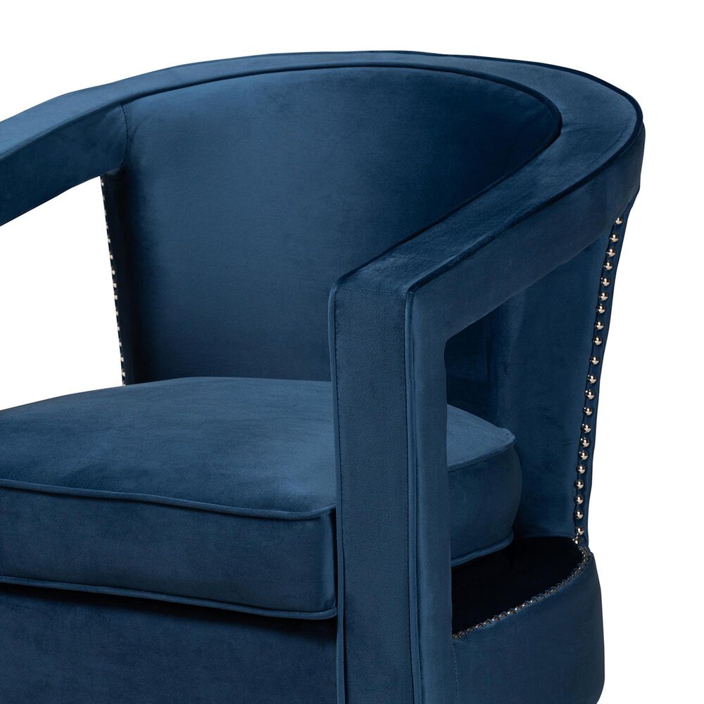 Baxton Studio Neville Arm Chair in Navy Blue, , large
