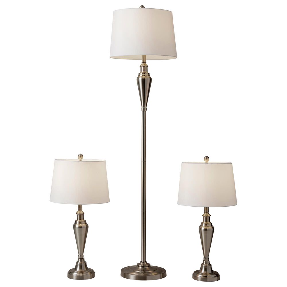 Adesso Glendale 3-Piece Lamp Set in Brushed Steel, , large