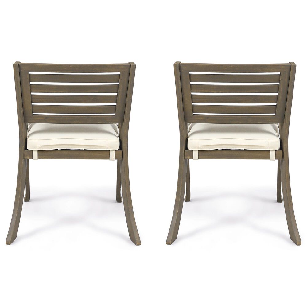 Hearth and Haven Helen Outdoor Dining Chair in Cream (Set of 2), , large
