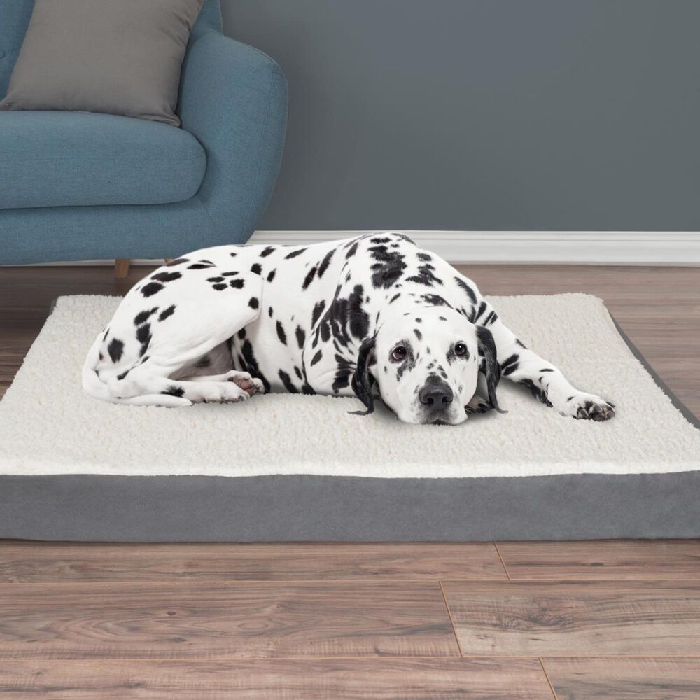 Timberlake Petmaker Small Orthopedic Sherpa Top Pet Bed in Gray, , large