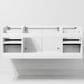 Lexora Home Geneva 48" Single Bathroom Vanity in Glossy White with 2 cm White Carrara Marble Top and Rectangular Sink, , large