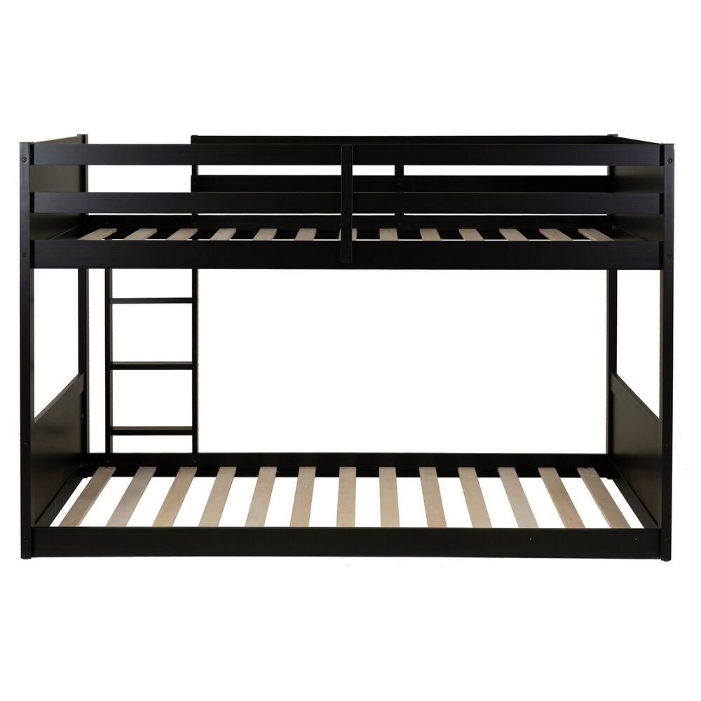 Linden Boulevard Dalton Low Profile Twin Bunk Bed in Black, , large