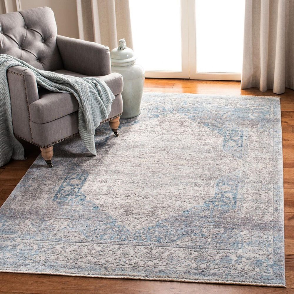 Safavieh Dream 4&#39; x 6&#39; Grey and Aqua Area Rug, , large