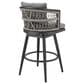 Armen Living Zella Patio Swivel Counter Height Bar Stool with Earl Gray Cushion in Gray, , large