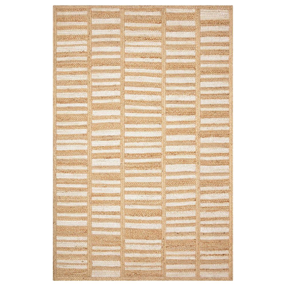 ED Ellen DeGeneres Crafted by Loloi Redondo REO-03 5" x 7"6" White and Natural Area Rug, , large