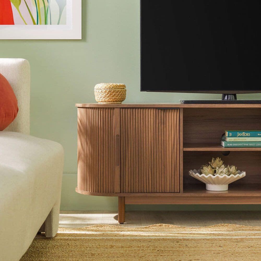 Walker Edison Chloe 60&quot; TV Stand in Mocha, , large