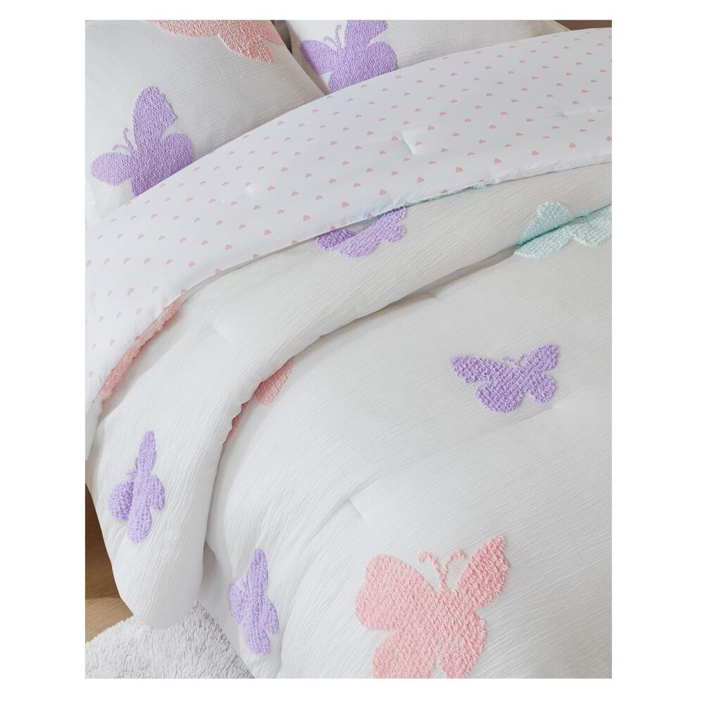 Hampton Park Rio 4-Piece Full/Queen Comforter Set in Purple, Blush Pink and Bright White, , large