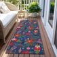 Dalyn Rug Company Wonderland WN30 2"3" x 7"6" Navy Indoor/Outdoor Runner, , large